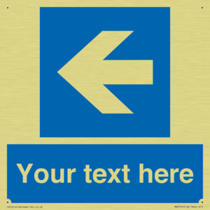 Custom Directional signage blue up left arrow 